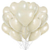 TONIFUL 30Pcs 18 Inch Cream White Heart Balloons Cream White Heart Shape Foil Mylar Balloons Decoration for Birthday Valentines