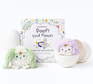 Slumberkins Poof! Find Floof Book + 2 Dragon Eggs Mini Plushes - Easter Gift Set, Sel Social Emotional Learning Toys For Boys &