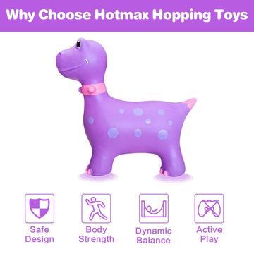 Hotmax Bouncy Horse, Dinosaur Hopper Toys For Kids, Inflatable Ride On Bouncy Animals Toys For Toddlers, Jumping Horse For Baby Birthday Gift For Boy Or Girl 18 Months 2-4 Year Old (Purple)