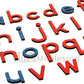 Elite Montessori Wooden Movable Alphabet Set, Red & Blue, 5mm Thick - Preschool Spelling Learning Materials, Medium Size