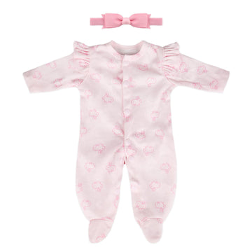 Caranovo Realistic Reborn Baby Doll Clothes 16-18 Inch 2Pcs Pink Outfits Clothing Set Accessories Suitable For Reborn Babies And