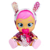 Cry Babies Stars Coney -12' Baby Doll | Pink And White Shiny Iridescent Dress With Bunny Themed Hoodie, For Girls And Kids 18M And Up