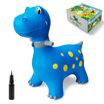 Hotmax Bouncy Horse, Dinosaur Hopper Toys For Kids, Inflatable Ride On Bouncy Animals Toys For Toddlers, Jumping Horse For Baby Birthday Gift For Boy Or Girl 18 Months 2-4 Year Old (Blue)