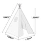 Teepee Play Tent For Kids With Padded Mat & Lights & Carry Case Playhouse For Girls Boys(White)