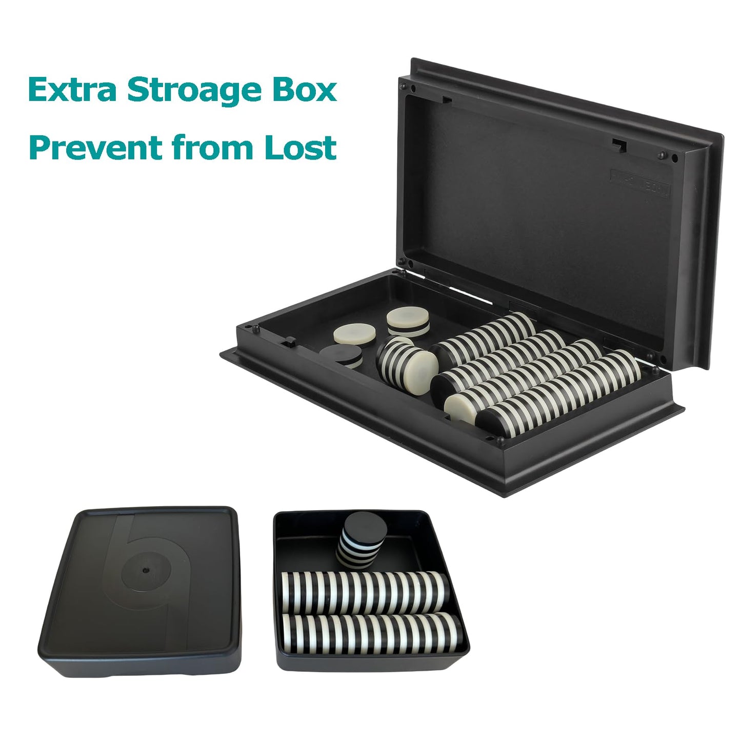 Vikutu Reversi Game - Portable 9.7" Folding Board with Extra Storage Box - Plastic