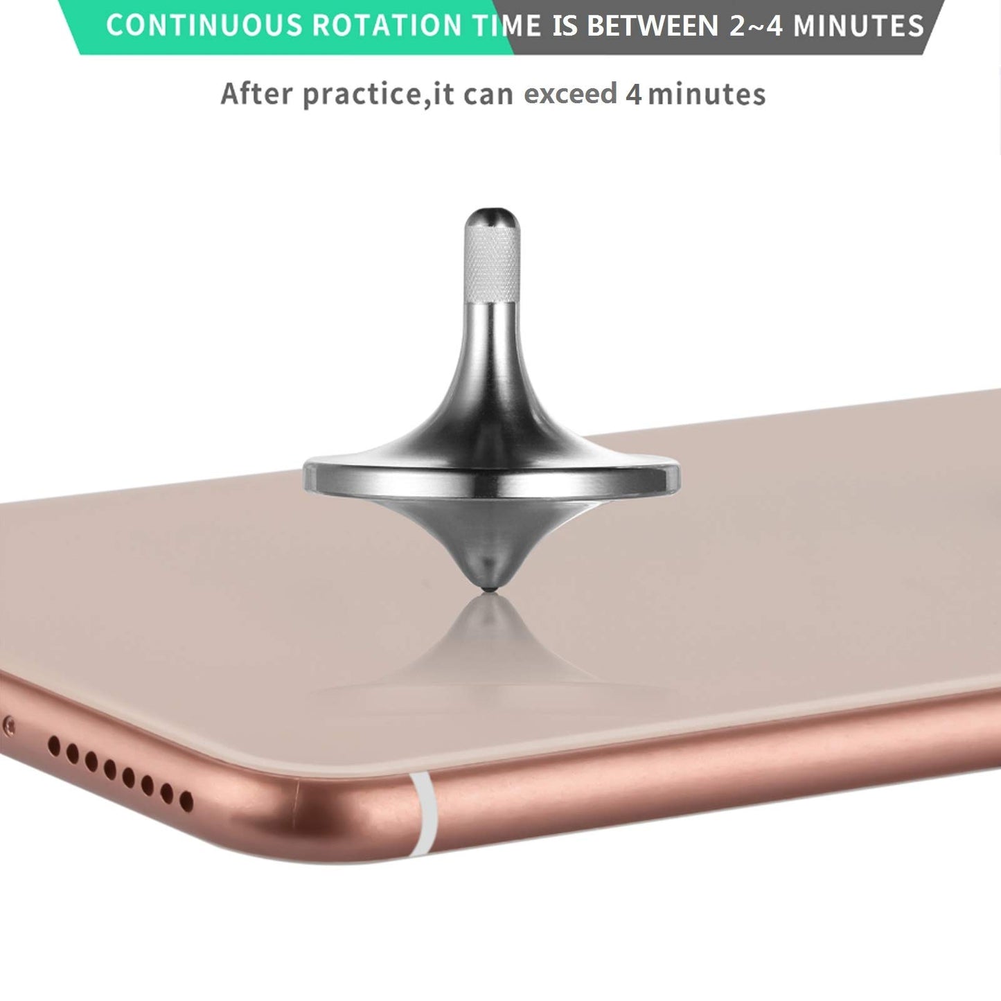 CHEETOP Stainless Steel Spinning Top  enhanced Exquisite Perfect Balance Well Made Metal Desk EDC Little Fidget Toy  Spin Long Time Over 6 Minutes  Great Value (Silver Medium Diameter 29mm)