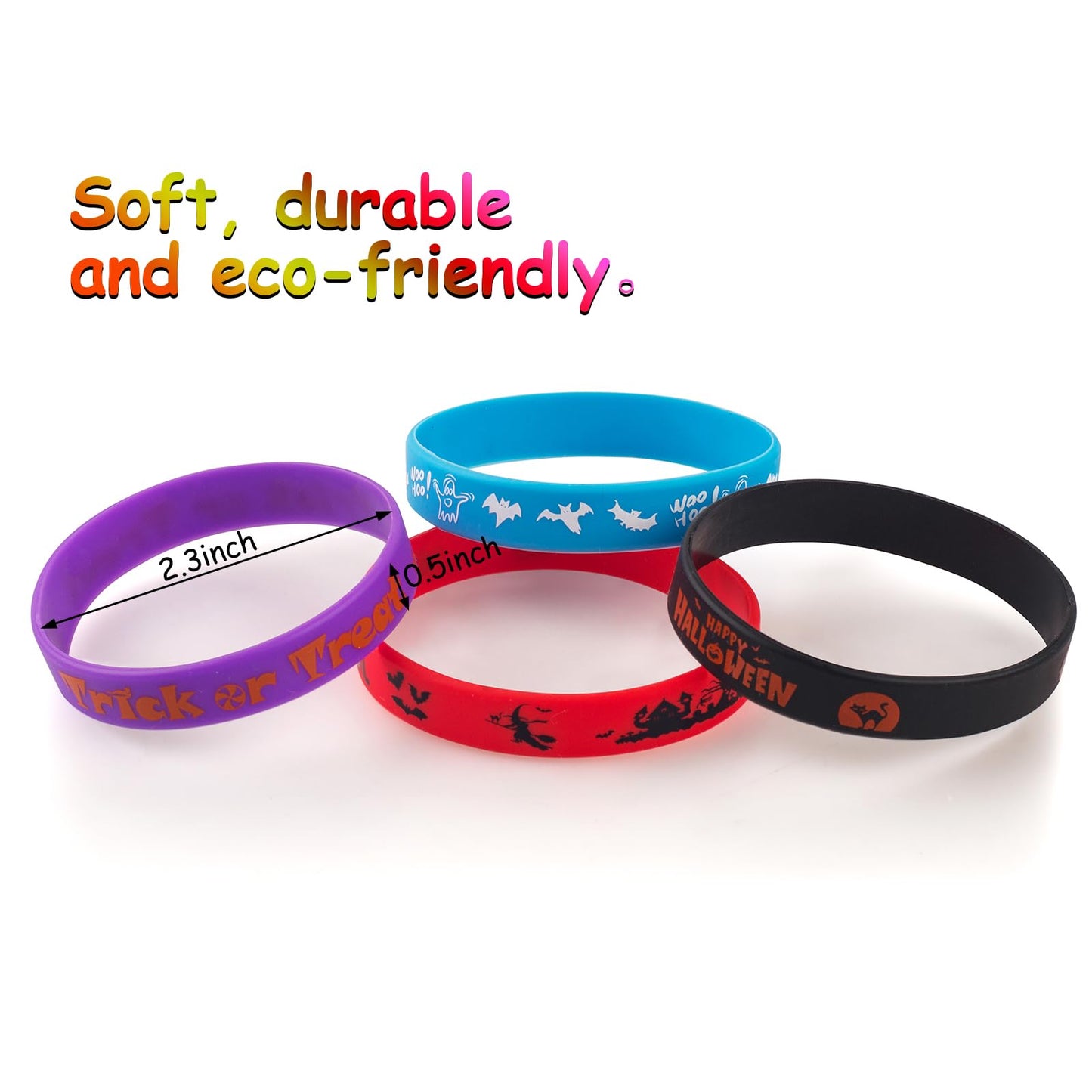 30pcs Halloween Rubber Bracelets for Kids Silicone Wristbands for Halloween Party Favors Supplies Rubber bracelets Bulk for kids