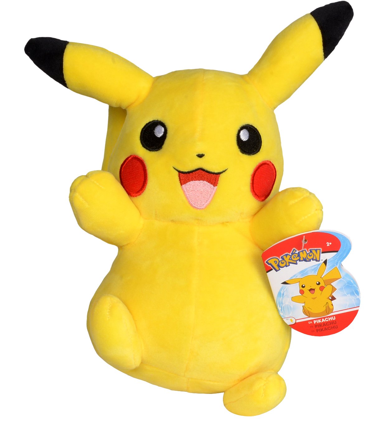 Pokemon 8" Pikachu Plush Toy - Soft Polyester Stuffed Animal - Yellow - Officially Licensed - Perfect Christmas Gift for Kids 2+
