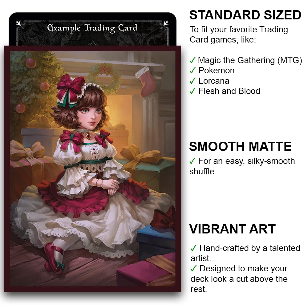 Fantasy North - Madelaine - Gifted Doll - 100 Smooth Matte Tcg Trading Card Sleeves - Fits Magic Mtg Commander Pokemon And Other