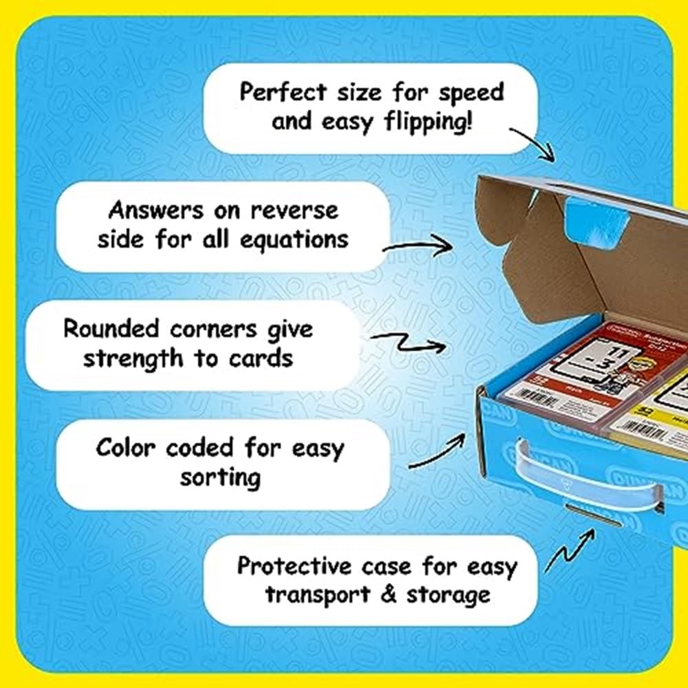 Duncan Math Flash Cards - Multi Pack Combo Set (Addition, Subtraction, Multiplication, Division)