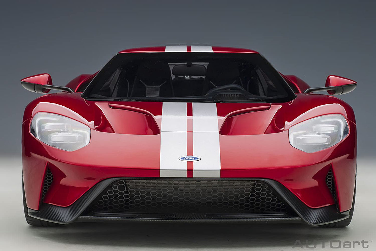 2017 Ford Gt Liquid Red Metallic With Silver Stripes 1/12 Model Car By Autoart 12106