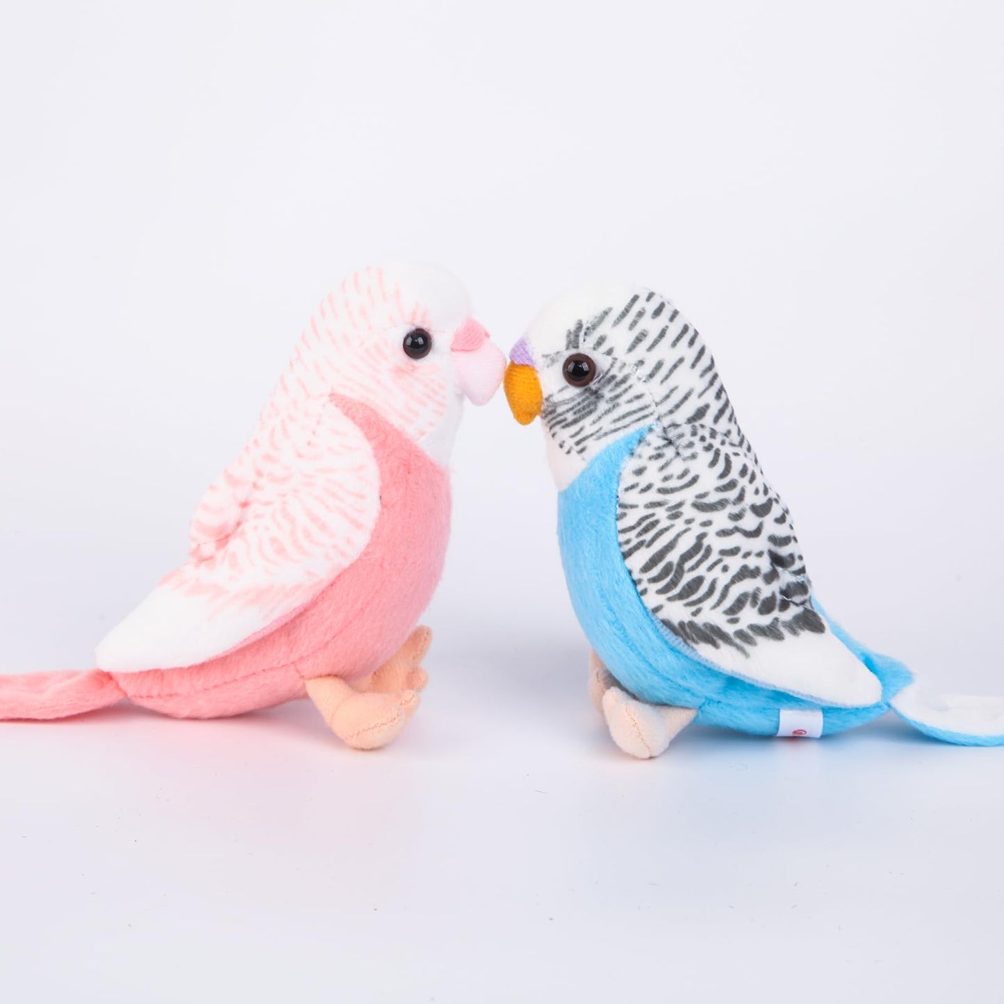 WQY GroceryShop Plush Parakeet Toy - 2Pcs Stuffed Birds, 5.5 inches, Cotton, Blue and Pink