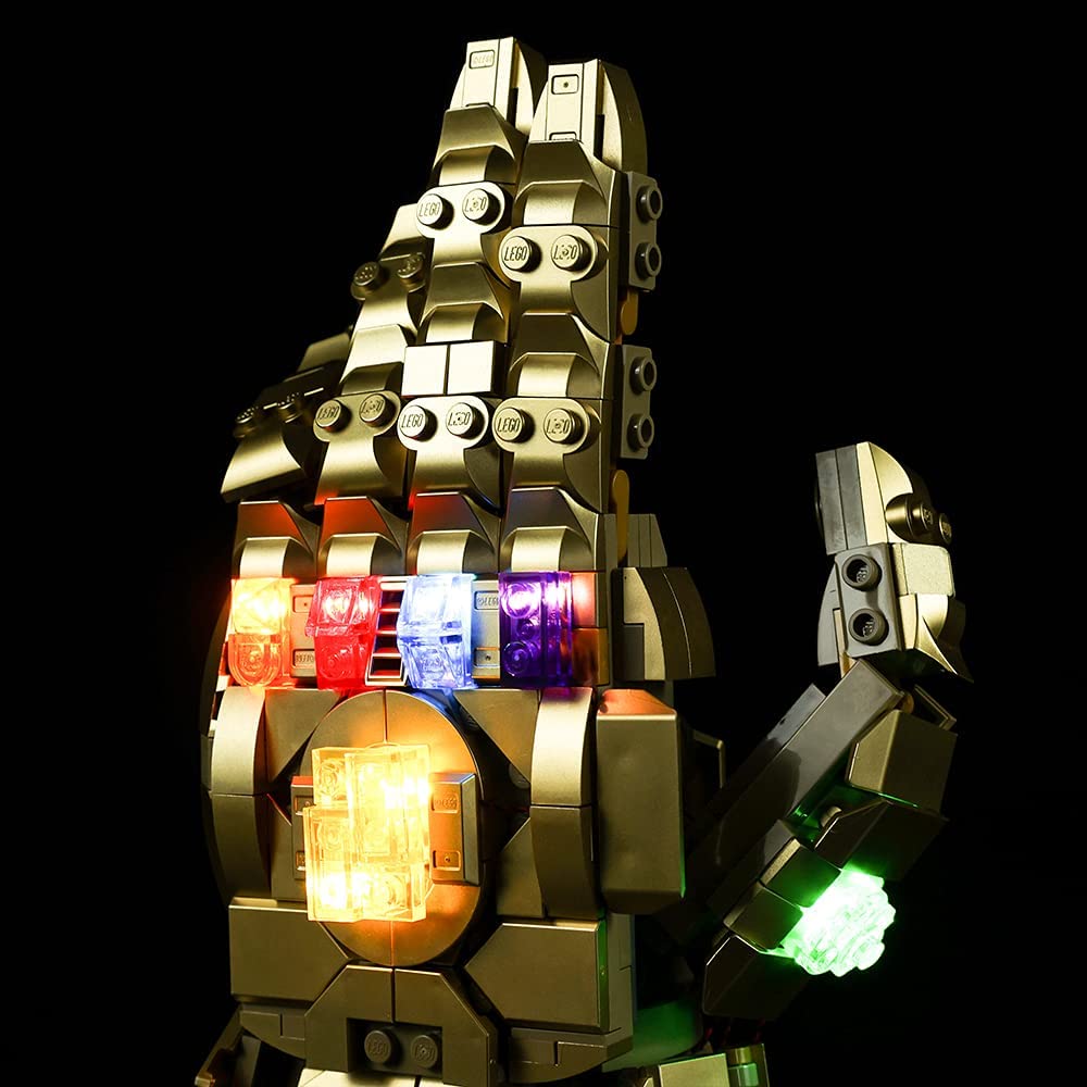 Led Lighting Compatible With Lego 76191 Infinity Gauntlet Collectible,Led Light Kit For Thanos Right Hand Gauntlet Model 76191 (Only Light Included)