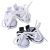 2 Pairs Mini Doll Shoes  Cute Mini Finger Canvas Shoes enhanced Canvas Sneakers Funny Doll Clothes Accessories for Display (Black  White)
