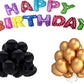 Jindal Party Products Happy Birthday Letter Foil Balloon set of 13 Letters (Multi Color) + HD Metallic Finish Balloons (Golden ,