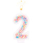 Birthday Candles, 0-9 Number Macaron Cake Candles Glitter Cake Topper Decorations for Wedding Anniversary Birthday Party (2)