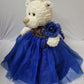 Kinnex Collections Since 1997 20'' Teddy Bear With Elegant Dress (Centerpiece) ~ B16631N-15G (Royal Blue/Gold)