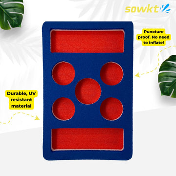 Sowkt Floating Drink Holder For Pools And Hot Tubs - Foam Pool Drink Floats - Holds Up To 5 Drinks And Multiple Snacks - Punctur