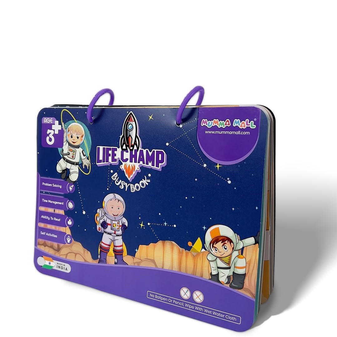 Mumma Mall Life Champ Busy Book | Interactive Preschool Learning Activity Binder For Kids | Life Skills & Habit Building Book