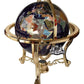 Unique Art 21-Inch Tall Blue Lapis Ocean Table Top Gemstone World Globe With Gold Tripod