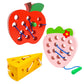 Naodongli Wooden Lacing Toys For Toddlers,Toddler Travel Toys Car Plane Games Toys Montessori Educational Learning Fine Motor Skills For Boys Girls Ages 3+(3 Pack Threading Toys)
