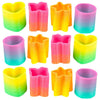 The Dreidel Company Rainbow Coil Spring Assortment, Heart, Star, Butterfly, Circle Shaped Coils, Party Favor For Kids, 1.4' (35Mm) (12-Pack)