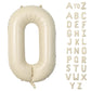 Biapian 40 Inch Letter O Balloons, Giant Cream O Foil Balloon, Big Single Alphabet A-Z Balloons, Beige Large Aluminum O Balloons