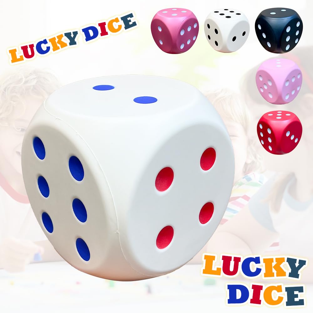 6 Inches Foam Dice Fun Filled Large Educational Toy Giant Dice Decorative Foam Jumbo Dice Big Square Building Blocks for Game Ni