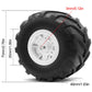 OGRC 1.0 RC Monster Truck Wheel Rim Tires Set for FCX24 SCX24 C10 JLU Deadbolt Gladiator Bronco 1/24 Crawler Car (Silver)