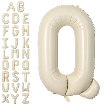 Cream Q Letter Balloons,40 Inch Letter Q Balloon Beige,A To Z Alphabet Mylar Helium Custom Letter Balloon For Birthday Baby Show