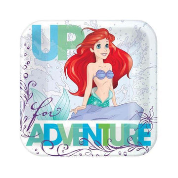 Amscan 541620 Square Plates | Disney Ariel Dream Big Collection | 8 pcs | Party Accessory