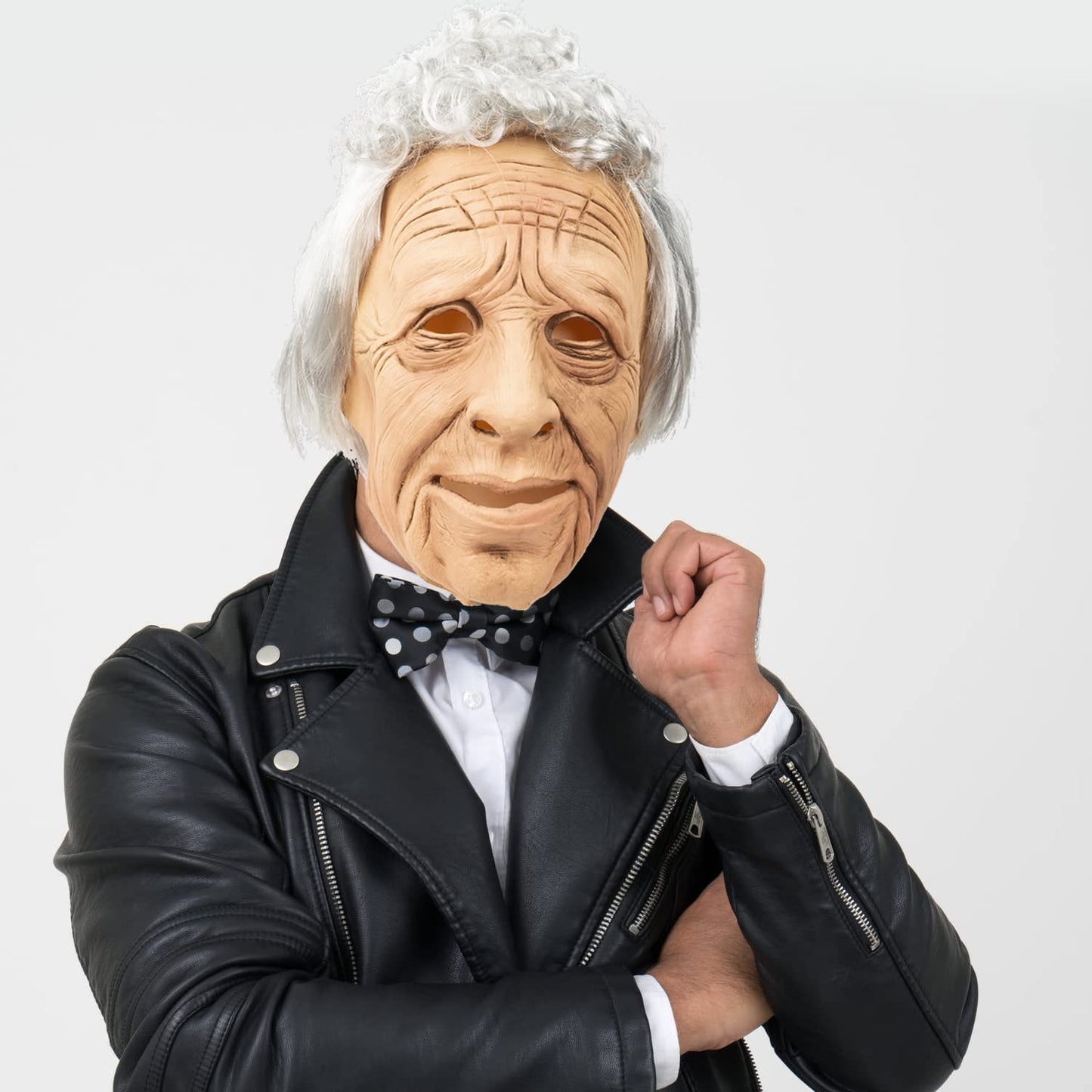 PartyHop Old Man Mask Realistic Human Latex Full Head Mask for Halloween Carnival Costume Party
