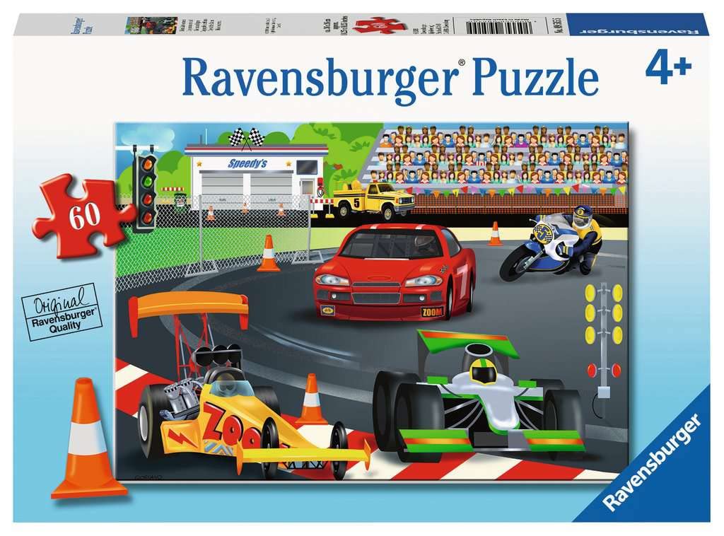 Ravensburger 09515, Day At The Races 60 Piece Puzzle For Kids, Every Piece Is Unique, Pieces Fit Together Perfectly, 14.25'' X 1