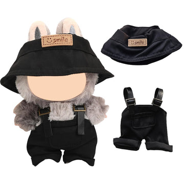 17cm Doll Clothes Set  enhanced Jeans & Knitted Sweater Outfit for 17cm 15cm Dolls  Cute Dress Up Fashion  No Doll Included (Black/Man  17cm/15cm)
