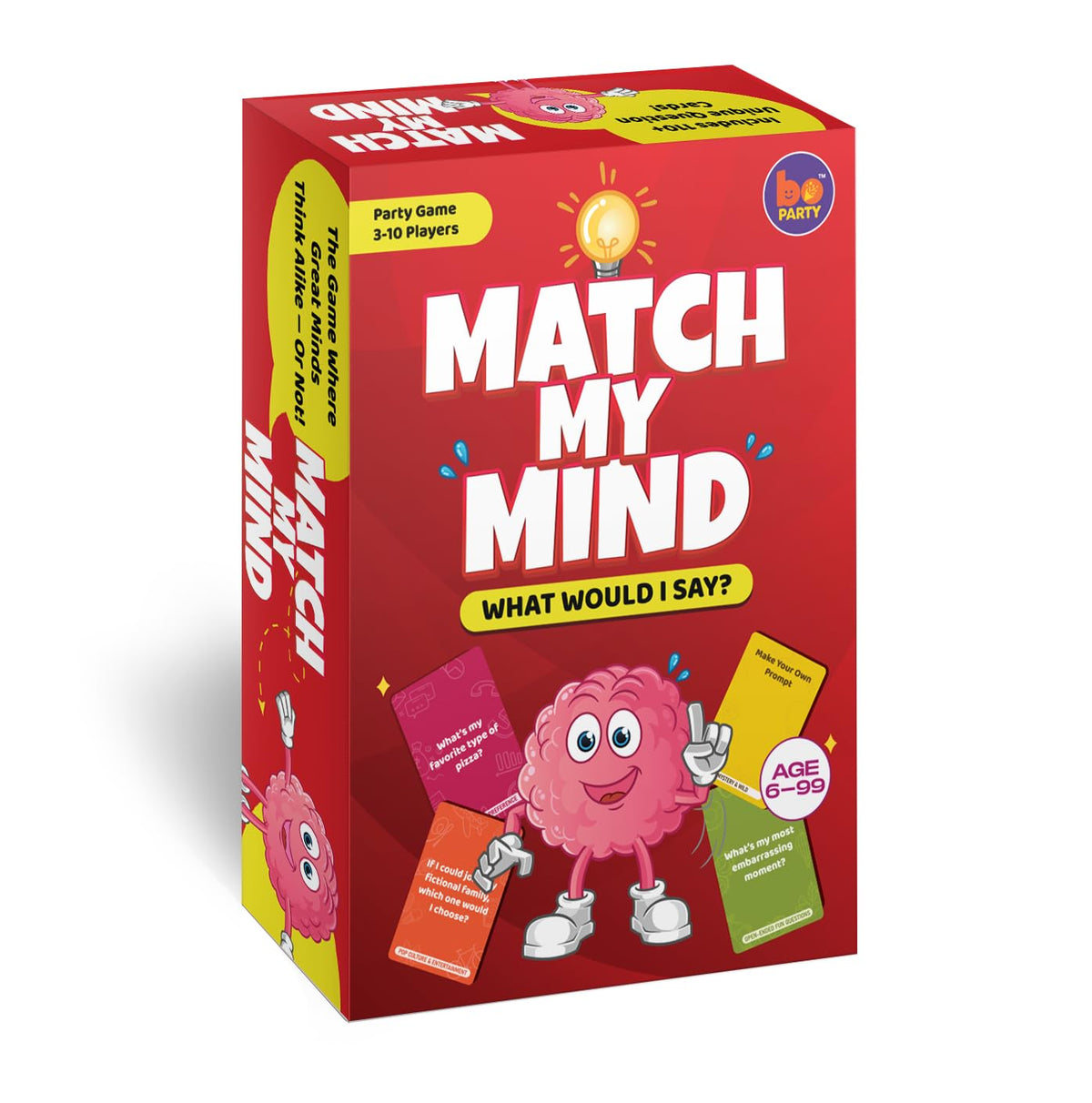 Borad Edugames Match My Mind Fun Family & Friends Party Card Game, 310 Players, Ages 6+, 20Minute Game With 110 Question Card