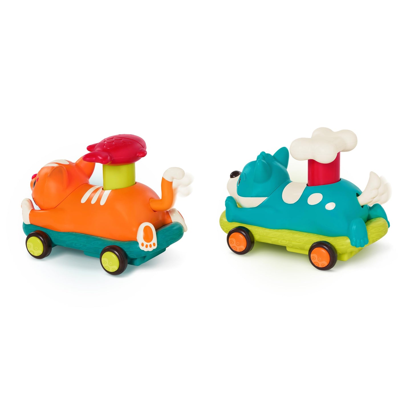 B. toys - Push & Go Toy Cars - Cat & Dog Vehicles - Toy Cars for Babies, Toddlers - Animal Toys - 18 Months + - PawMobiles