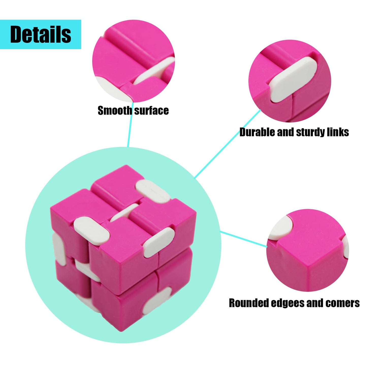 6 Pack Infinity Cube Toys, Fidget Blocks For Kids Boys Girls, Infinite Cubes Flip Cube Finger Toys For Birthday Gifts Goodie Bag Basket Stuffers Classroom Prizes Party Favors