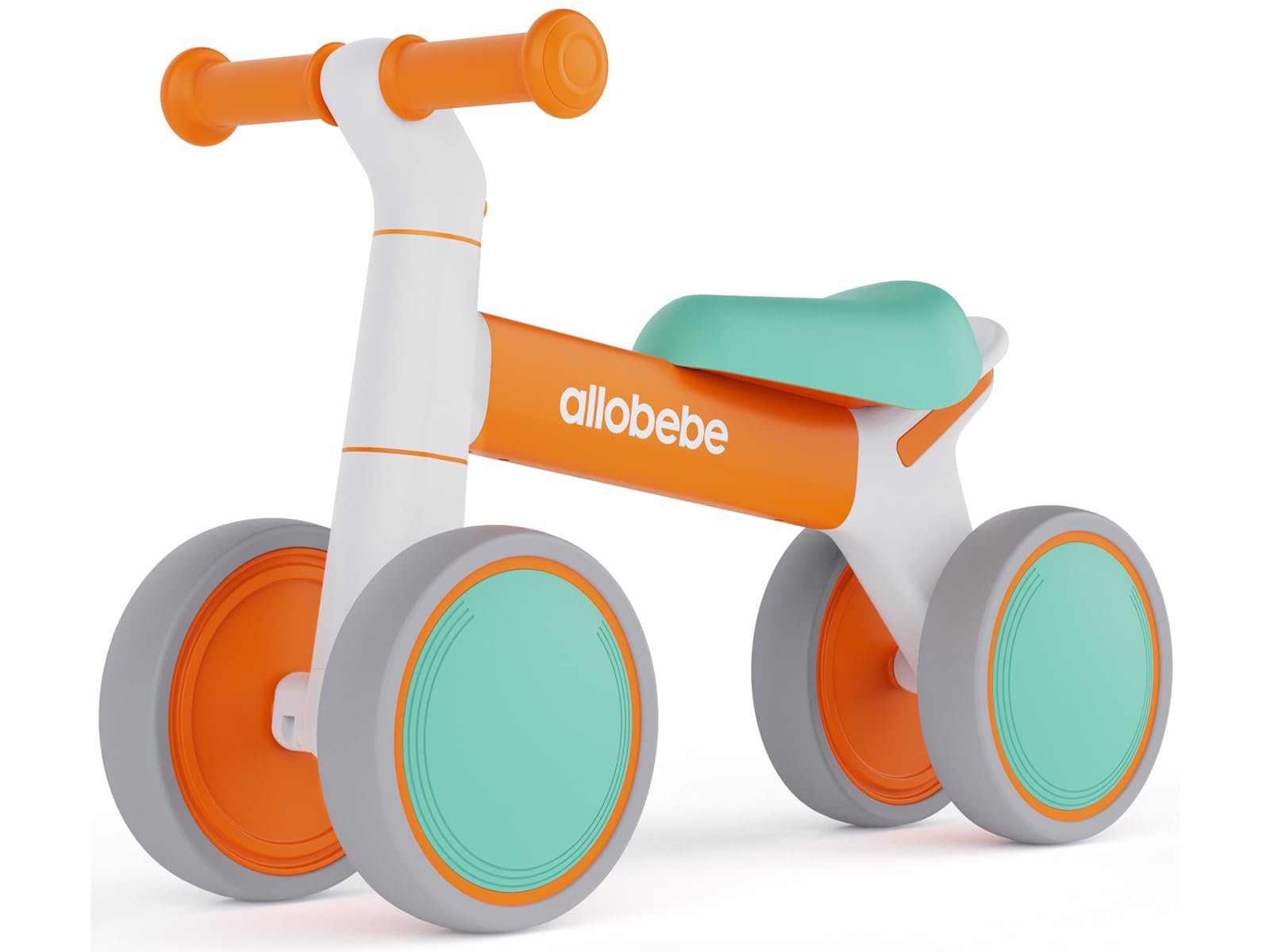 Allobebe Baby Balance Bike, Toddler Bike For 12-36 Months Boys Girls, 4 Silence Wheels & Soft Seat, Ride On Toys For Toddlers 1-3, 1 Year Old Boy Birthday Gift