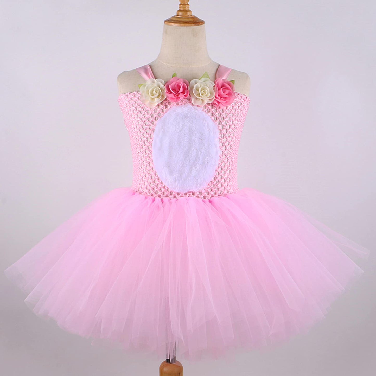 RABISS Easter Kids Girls Bunny Costume Tutu Dress Up Clothes Set - Rabbit Birthday Party Animal Costume - Pink