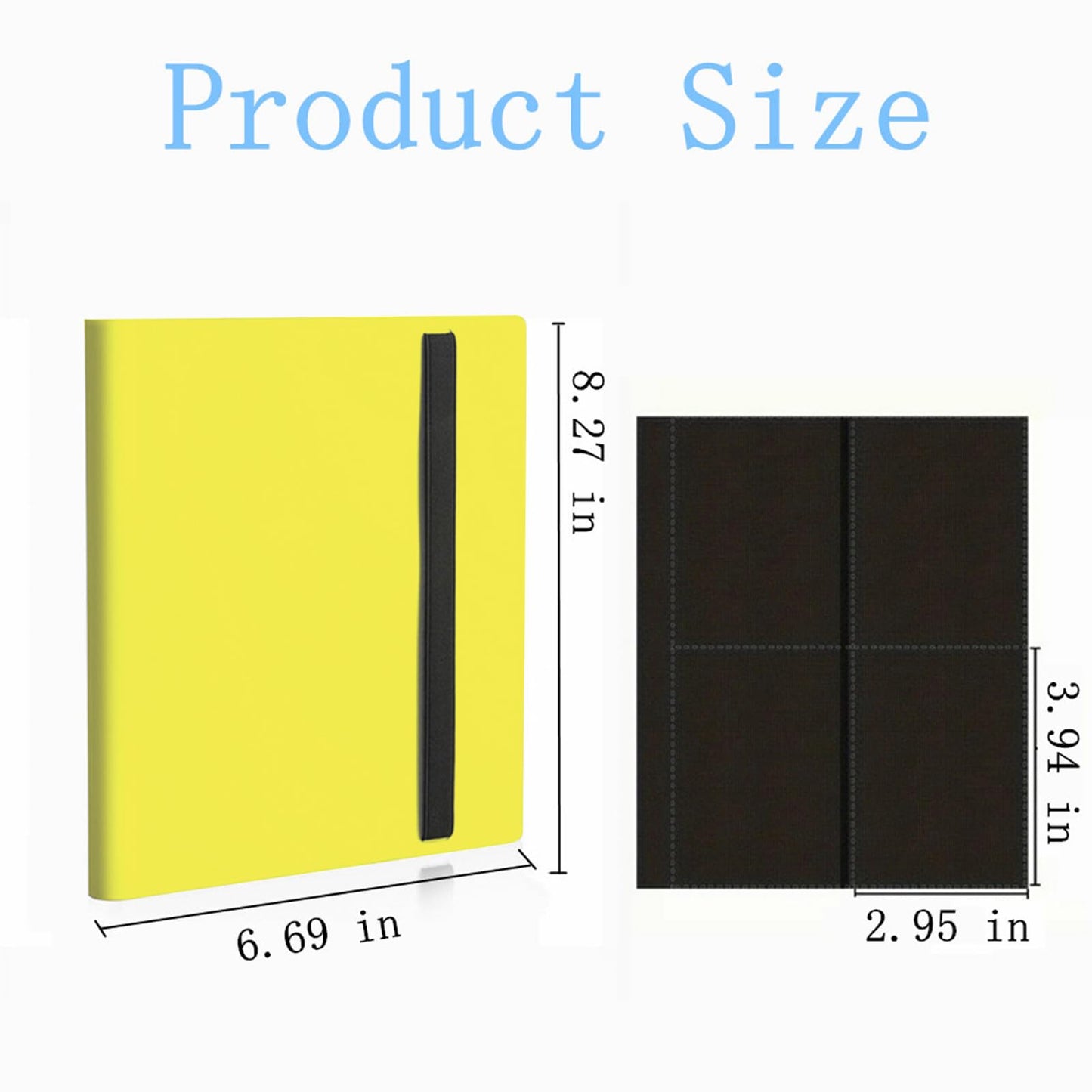Card Binder  Small Card Album with PP Waterproof Pages  4 Pockets Trading Card Binder  Holds 160 Standard Cards  for TCG  MTG Collections Sports Cards Binder (Yellow)
