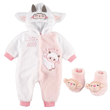 Babeside 2 Pcs Reborn Baby Doll Clothes Set For 17-22 Inch Baby Dolls, Cute Sheep Style Baby Doll Clothing With Doll Hat And Dol