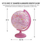 Waypoint Geographic Safari Explorer Animals Globe, World Globe, 10” Illuminated Desktop Globe With Physical Earth And 100S Of Illustrated Animals, Pink