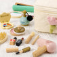 Atoylink Wooden Makeup Toy Set, 15Pcs Hair Salon Girl Toys Toddler Pretend Play Makeup Kit with Plush Makeup Bag Princess Beauty