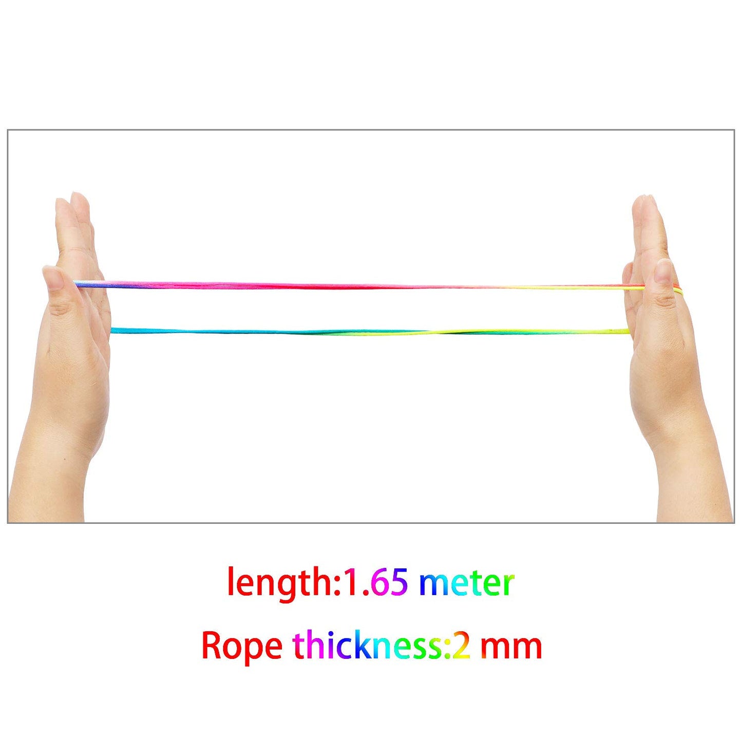 meekoo 6 Pieces Cats Cradle String String Hand Game Finger String Toy Supplies  165 cm Length  Rainbow Color