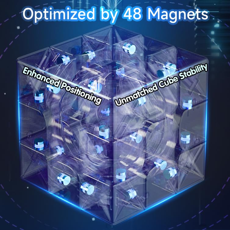 Integear Full Size 56Mm Magnetic Speed Cube Stickerless 3X3 Easy Turning And Smooth Play Durable Puzzle Cube Toy For Kids And Adults