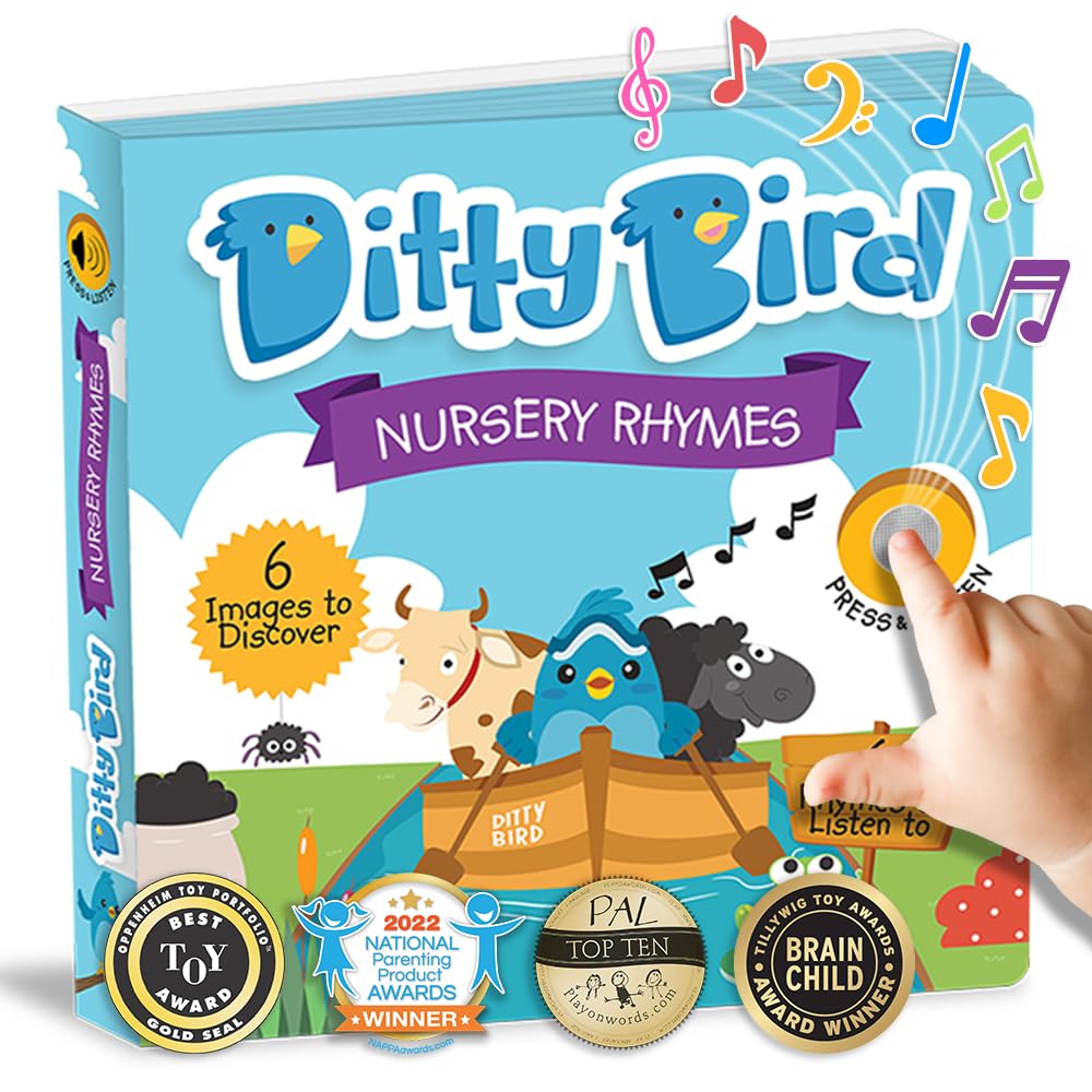 Ditty Bird Musical Books For Toddlers | Interactive Nursery Rhymes Book With Sound - Old Macdonalds Farm & More Songs | Fun Baby
