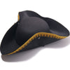 CiviLight Colonial Tricorn Hat Halloween Pirate Hats Men Captain Hook Hat Musketeer Hat Masquerade Party Revolutionary War Costu