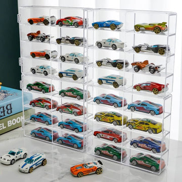 Hot 1/64 Scale Matchbox Wheels Toy Car Display Case Holds 32 Toy Cars Storage Organizer