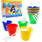 The Dreidel Company Beach Day Playsets (Pack of 12) 5.25'' Sand Bucket Play Set Box Includes, Pail & Shovel Sand Toy for Boys an