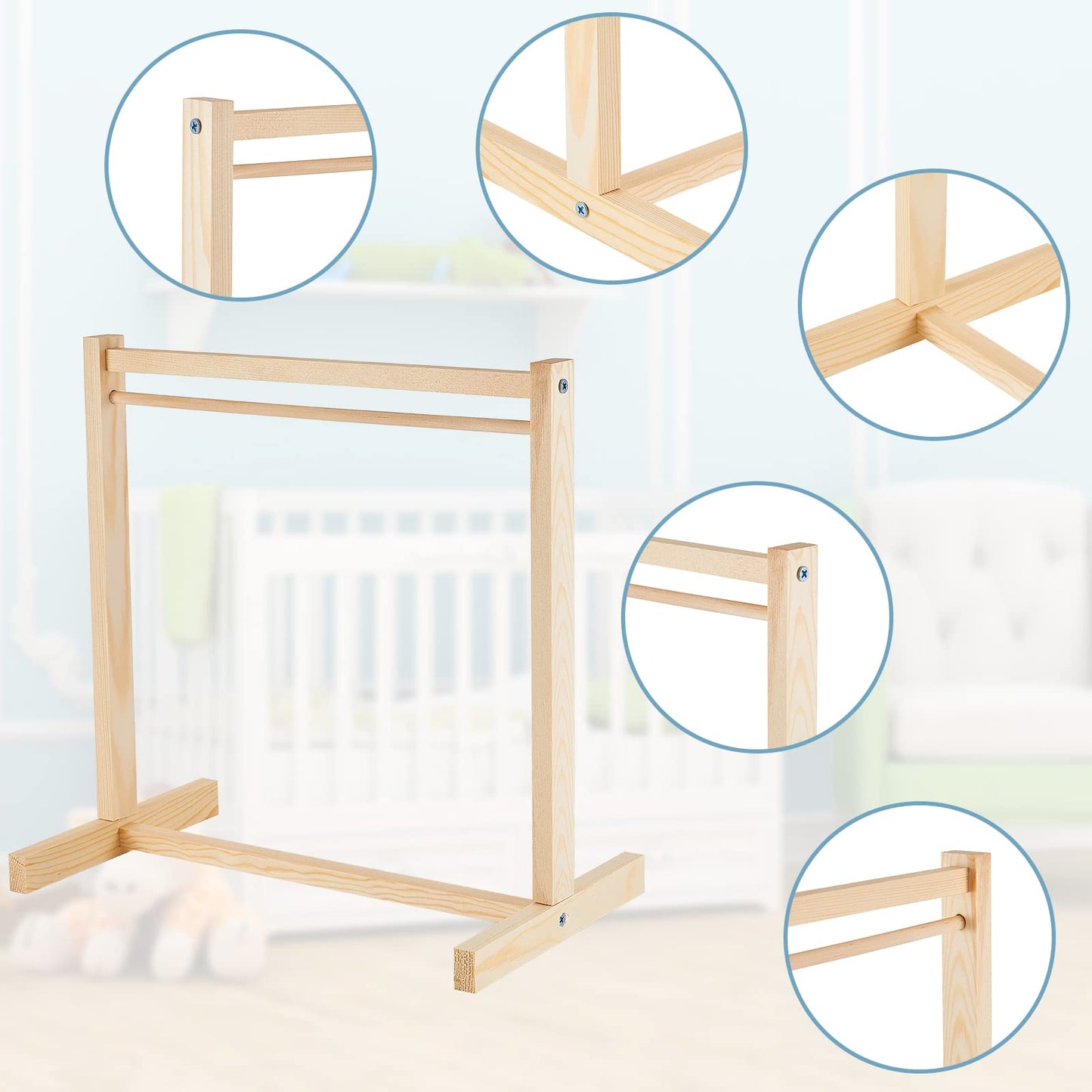 Civaner 44 Pcs Doll Garment Rack With Wooden Clothes Hanger For 18 Inch Girl Doll Clothes Mini Hangers Wardrobe Furniture Access
